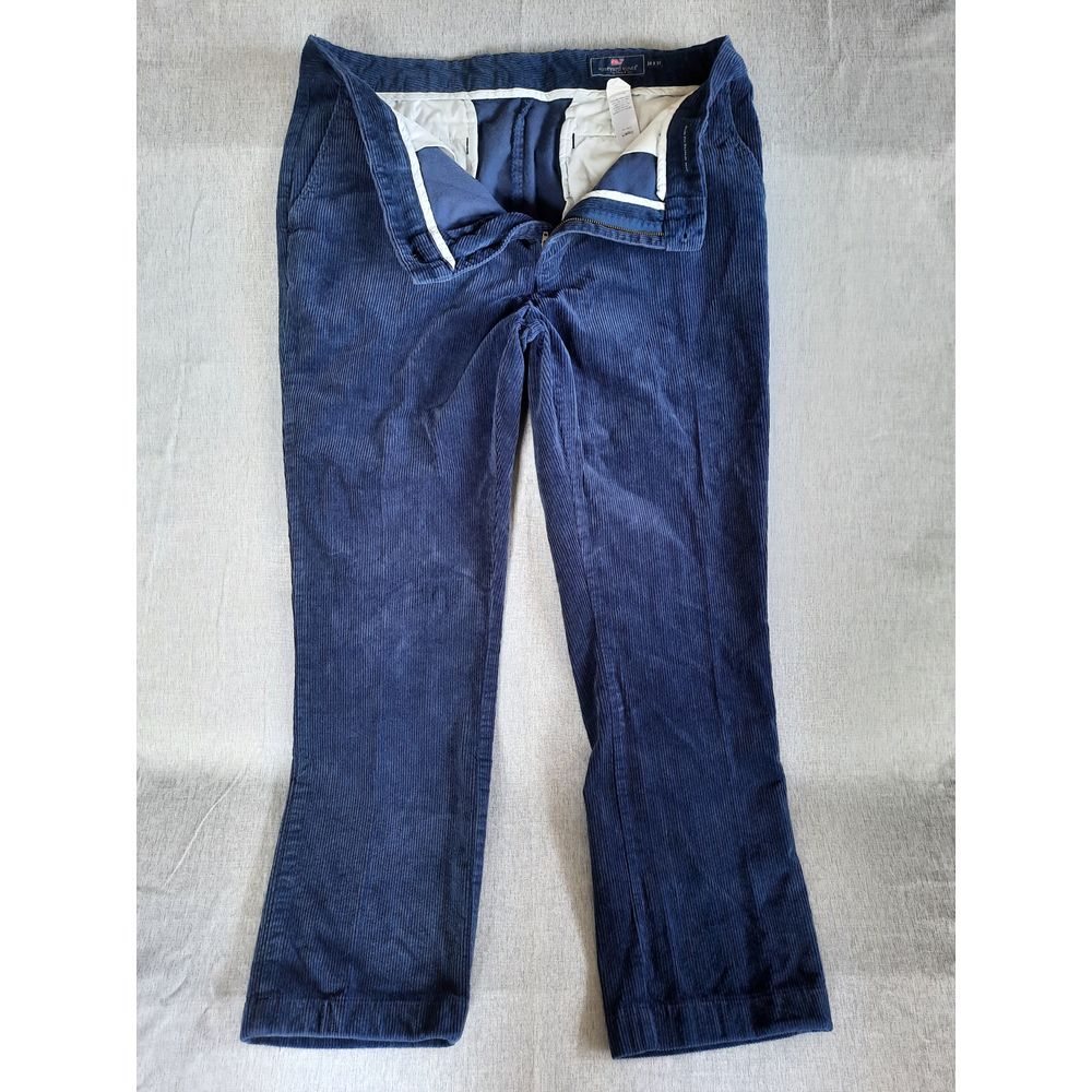 Vineyard Vines by Shep & Ian Men 36x32 Slim Fit‎ Pockets Blue Corduroy Pants